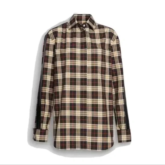 Burberry Ladies Midnight Saoirse Cotton Checked Shirt - Size 10 - Picture 2 of 10